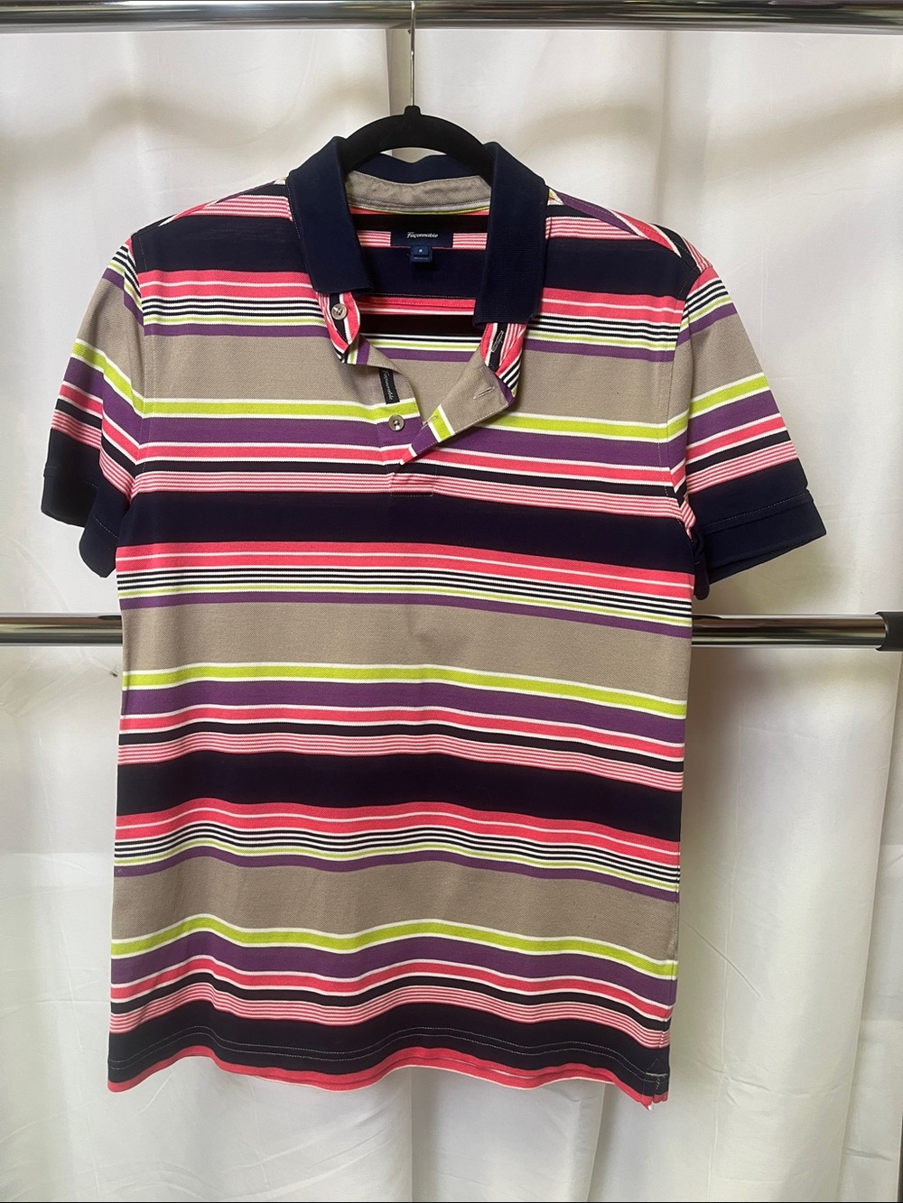 Faconnable men’s Striped Polo multicolored size small